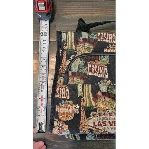 Vintage (c. 2000s) Bovano USA Co. Las Vegas‎ Canvas Tapestry Travel Tote Bag - Picture 6 of 6